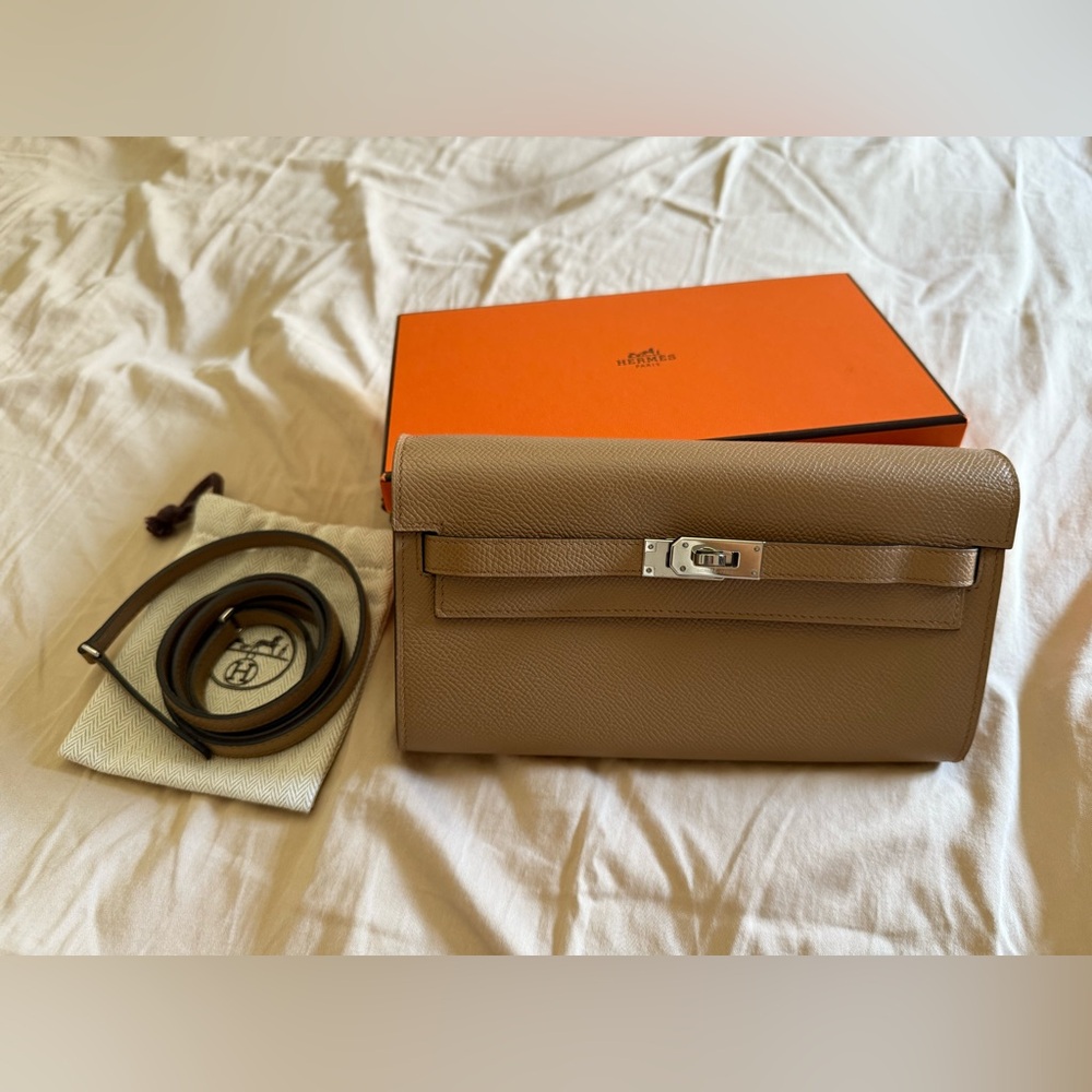 Hermès Chai and Mauve Sylvestre Epsom Verso Kelly-To-Go